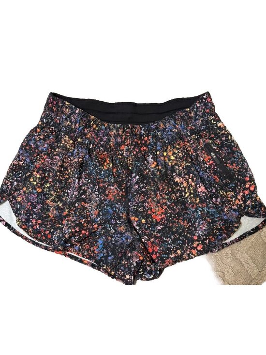 Lululemon Pants - Lululemon Hotty Hot Short II *Long 4" Flowerescent Multi /Black | SIZE 12 NEW!